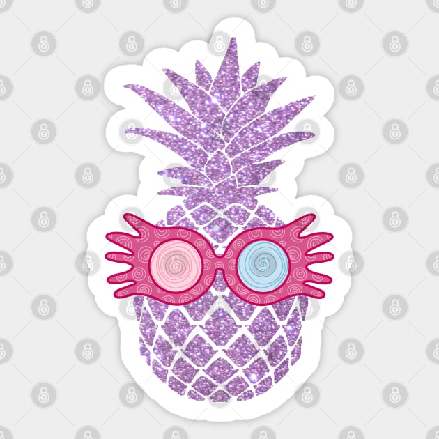 Luna Glasses Pineapple - Summer Beach Purple Pineapple Sticker by applebubble